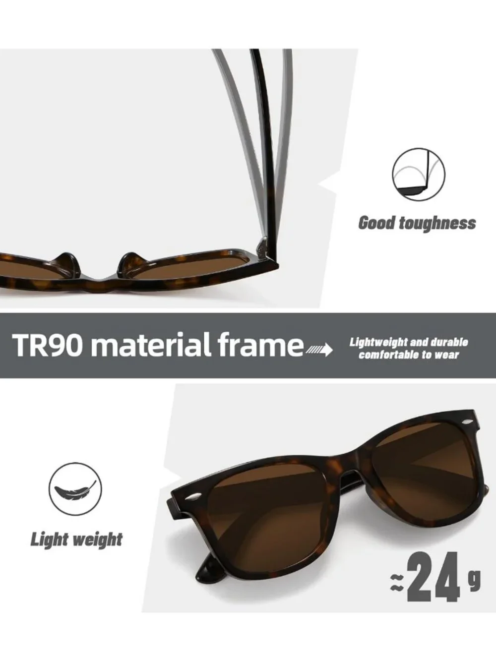 Trendy Retro Polarized Sunglasses for Women & Men - Classic Mirror Lens, UV